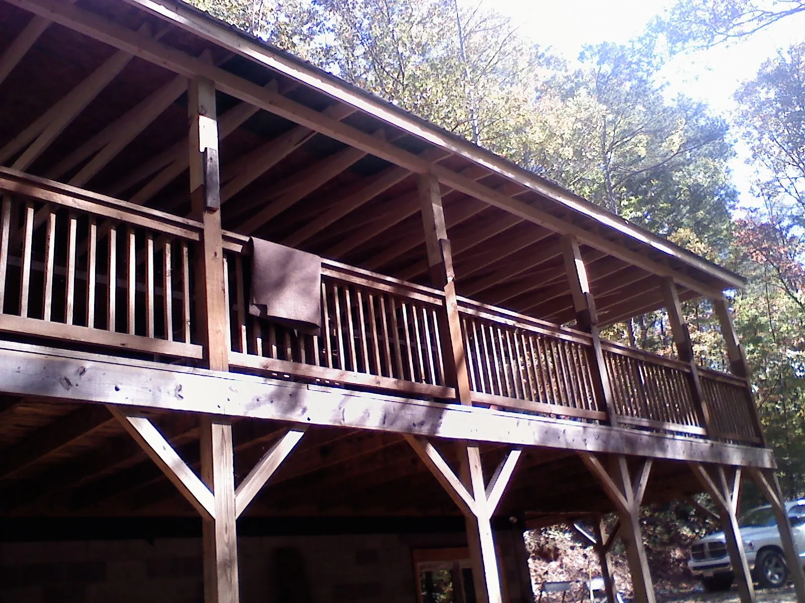 Timber framing under a new elevated porch and deck — Roof Leak Repair in Rineyville by Roofing Brothers